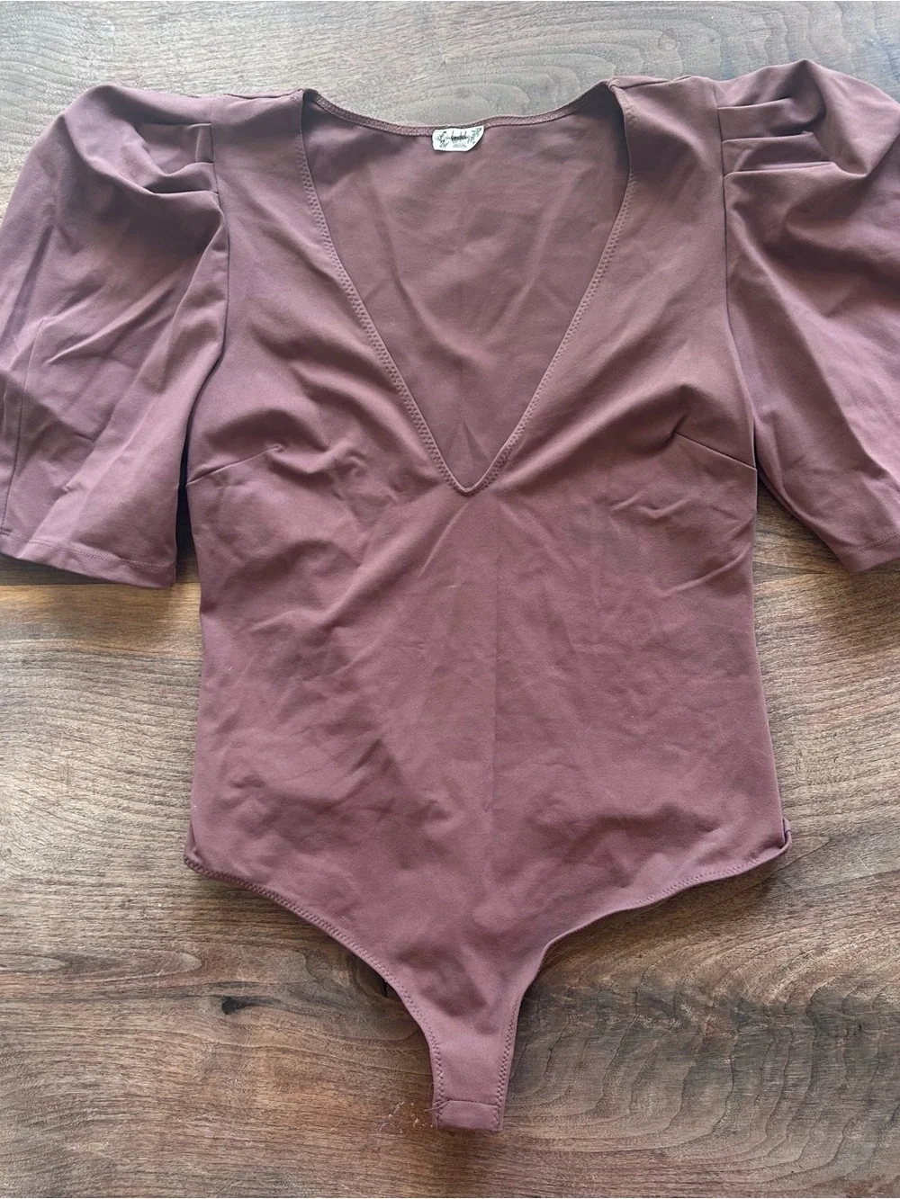 Free people Va Va Voom Java brown bodysuit L? Snap closure NWOT